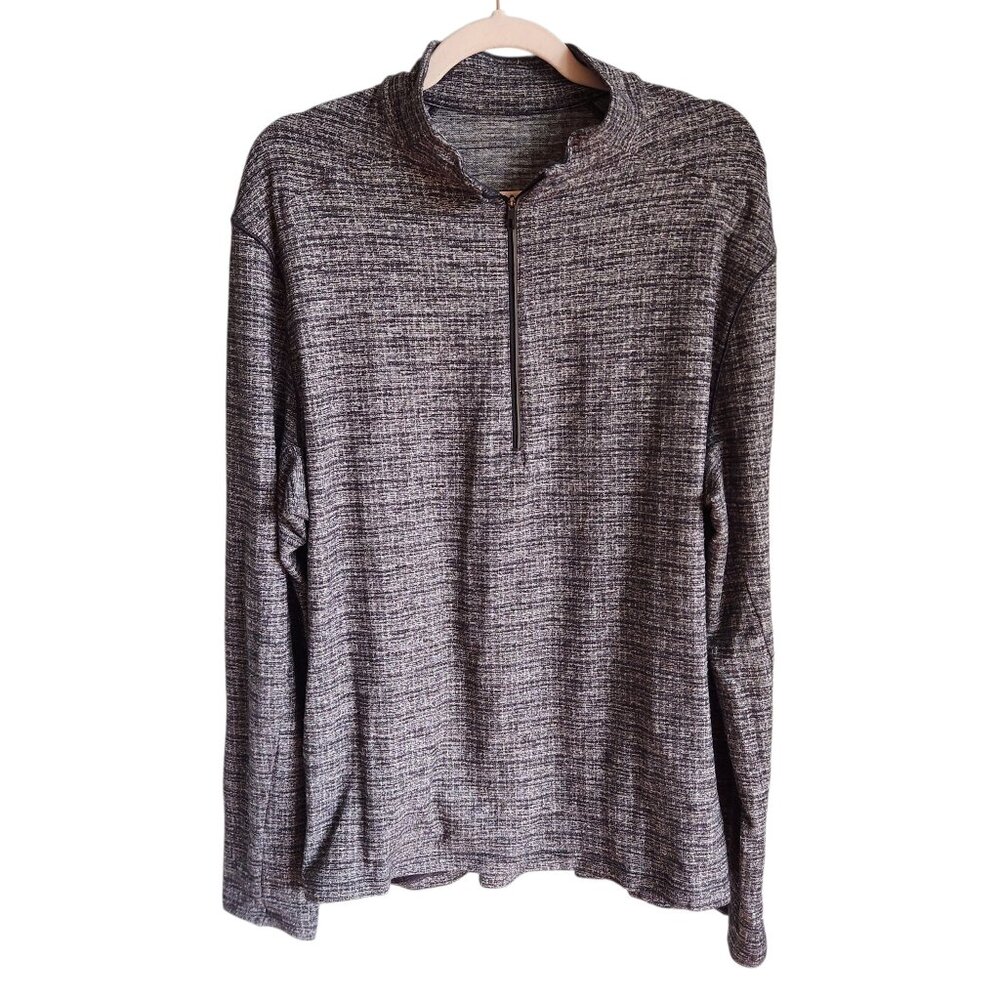 Lululemon Shirt Men's XL Black Gray Surge 1/2 Half Zip Pullover Pocket Gym
